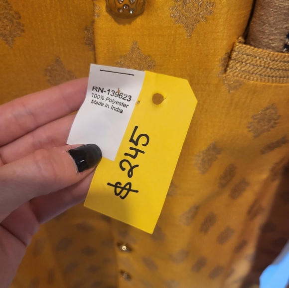 Men's Indian Tunic Sherwani Set - Picture 11 of 12